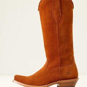 New Ariat Memphis Western Cowboy Boot in Penny Roughout 6.5 Brown